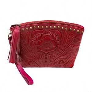 NEW ANABAGLISH women's belle flour wristlet pouch bag in red